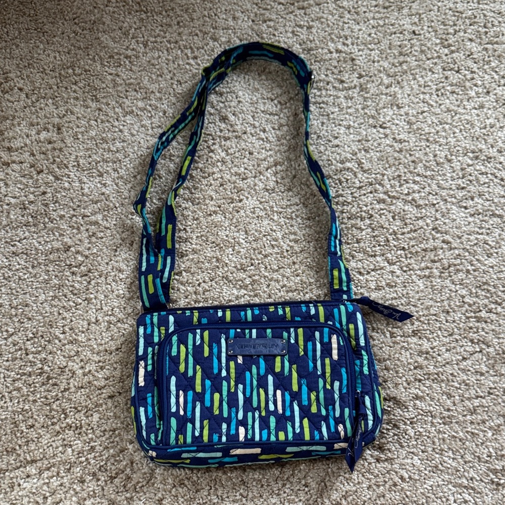 Vera Bradley Blue and Green Crossbody Bag